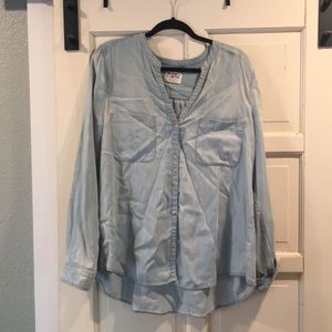 Anthropologie Holding Horses chambray button down